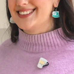 Wake Up And Smell The Coffee Mini Brooch^Erstwilder New