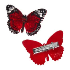 Wings Laced In Red Hair Clips Set - 2 Piece^Erstwilder Discount